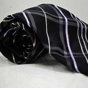 Donald Trump POTUS Signature Collection 100% Silk Necktie Striped Black & Purple
